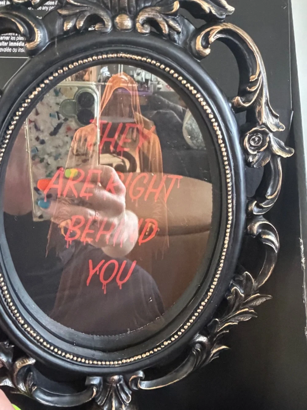 Martha Stewart LED Halloween Mirror THEY ARE RIGHT BEHIND YOU spooky ghost decor
